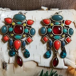 Vintage multi stone earrings